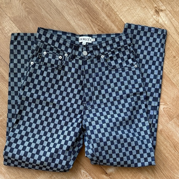Fiorucci Women’s Blue Denim Checkered Jeans - Picture 5 of 5